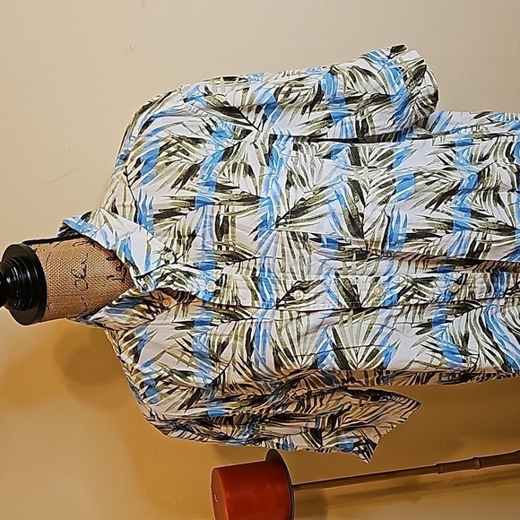 Chaps palm leaf design Men's button down shirt size XL - Picture 2 of 11